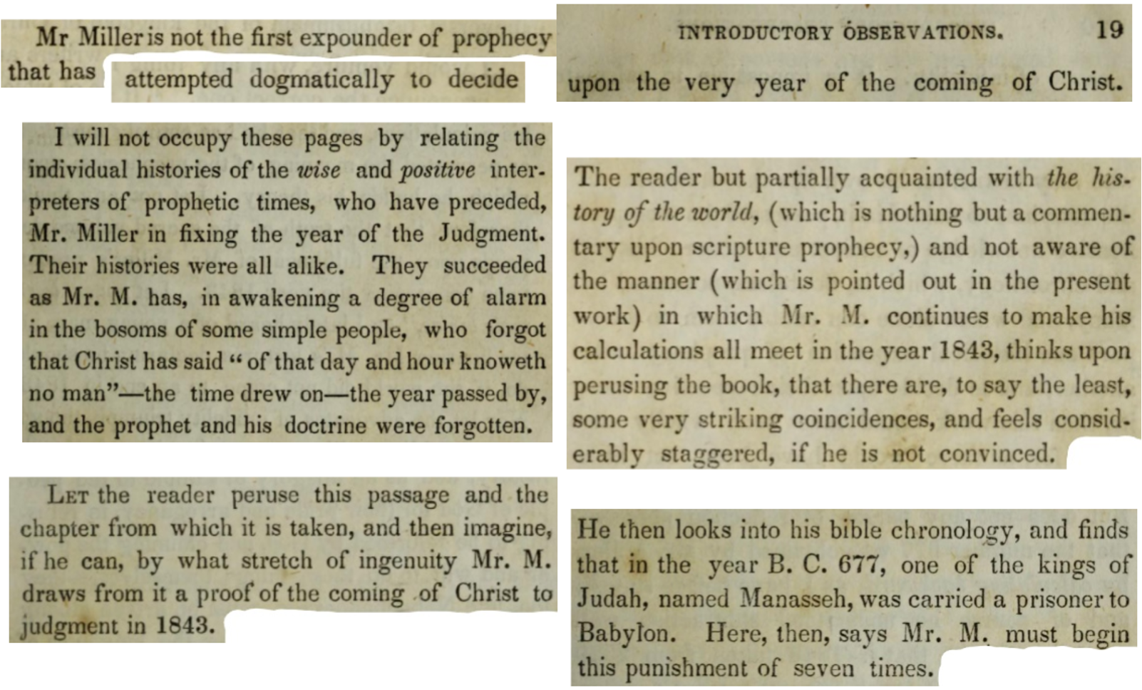 Miller's exposition of the prophecies pages 18 19 22 97 99